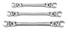 3 Pc. Flex Flare Nut Non-Ratcheting Wrench Set METRIC