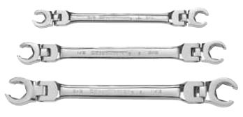 3 Pc. Flex Flare Nut Non-Ratcheting Wrench Set SAE