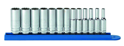 1/4 Inch Drive Metric 12 Pt Deep Socket Set 13 Pc