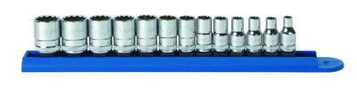 13 Pc. METRIC 12 Pt. Standard Socket Set 1/4" DRIVE