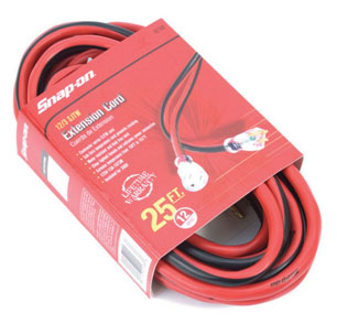c. 12/3 SJTW Extension Cord, 25 Ft, Clear Lighted Connector