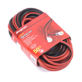 12/3 SJTW Extension Cord, 50 Ft, Clear Lighted Connector