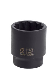 1/2\" Drive x 1-1/4\", Standard, 12 Point Impact Socket