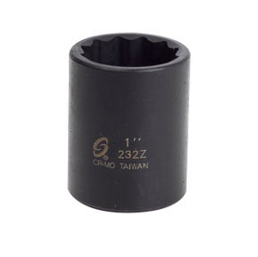 1/2\" Drive x 1\", Standard, 12 Point Impact Socket