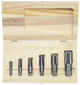 6 Pc Taper Pipe Tap Set (HCS) - NPT & BSP Thread Cutting
