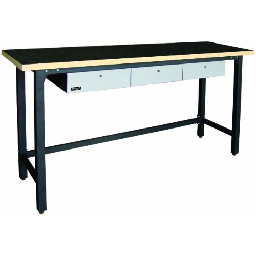 wood and steel workbench