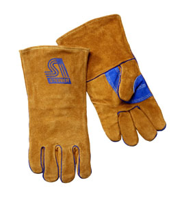 B Series Foam Lined Leather Welding Gloves (Brown L)