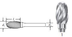 Carbide Oval Shape (SE-7NF) Non-ferrous Cut 3/4"