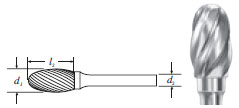 Carbide Oval Shape Bur (SE-6NF) Nonferrous Cut 5/8"