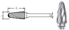 Carbide Tree Shape Bur w/ Radius End (SF-6NF) Nonferrous C