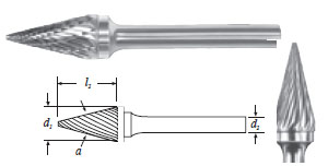 Carbide Cone Shape Bur (SM-6) Single Cut 5/8"
