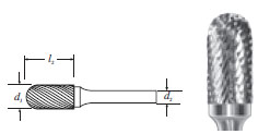 Carbide Cylinder Shape Bur w/ Radius End (SC-6) Double Cut 5/8"