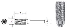 Carbide Cylinder Shape Bur (SA-5L6) Double Cut 1/2"