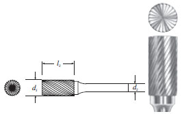 Carbide Cylinder Shape Bur w/ End Cut (SB-5) Single Cut 1/2"