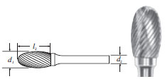 Carbide Oval Shape Bur (SE-5) Single Cut 1/2"