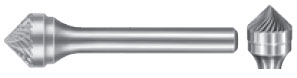 Carbide 90? Cone Shape Bur (SK-6) Single Cut 5/8"