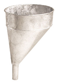 Offset, 6 Quart Capacity Steel Galvanized Funnel