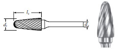 Carbide Tree Shape Bur (SF-3NF) Nonferrous Cut 1/2"