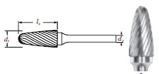 Carbide Tree Shape Bur (SF-3L6) Single Cut 3/8"