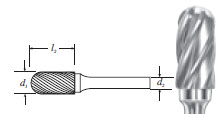 Carbide Cylinder Shape Bur w/ Radius End (SC-3NF) Nonferrous Cut