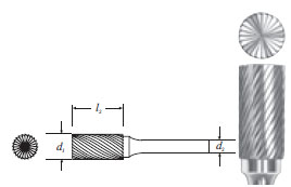 Carbide Cylinder Shape Bur w/ End Cut (SB-3L) Single Cut 3/8"