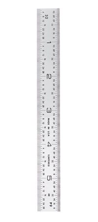 Flexible Stainless Steel Ruler 6 in X 0.5 in, Graduate in Fractional  Inches, and mm, by Miltex