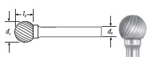 Carbide Ball Shape Bur (SD-3L6) Single Cut 3/8"