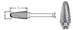 Carbide Tree Shape Bur w/ Radius End (SF-1L6) Double Cut 1