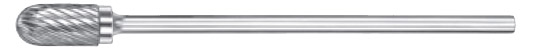 Carbide Cylinder Shape Bur w/ Radius End (SC-1L6) Single Cut 1/4