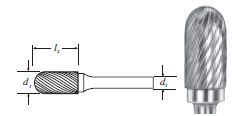 Carbide Cylinder Shape Bur w/ Radius End (SC-3) Single Cut 3/8"
