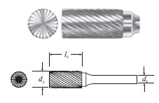Carbide Cylinder Shape Bur w/ End Cut (SB-3) Single Cut 3/8"