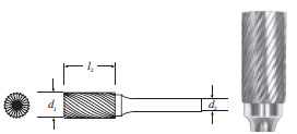 Carbide Cylinder Shape Bur (SA-3) Single Cut 3/8"
