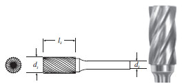 Carbide Cylinder Shape Bur (SA-1NF) Nonferrous Cut 1/4"