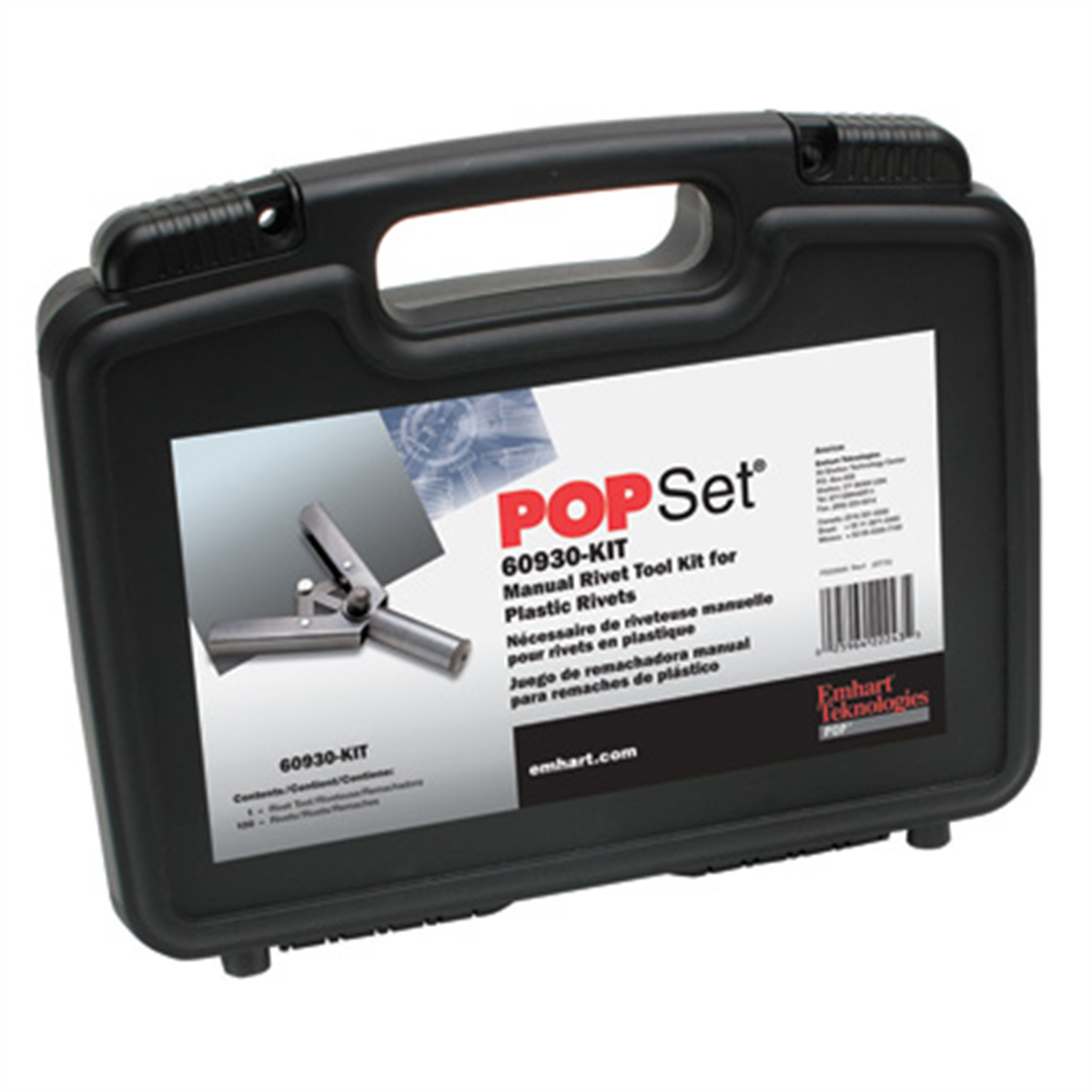 Pop Set Manual Rivet Tool Kit for Plastic Rivets