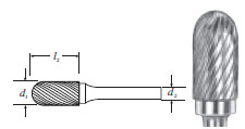 Carbide Cylinder Shape Bur w/ Radius End (SC-11) Single Cut 1/8"
