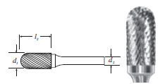 Carbide Cylinder Shape Bur w/ Radius End (SC-14) Double Cut 3/16
