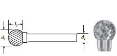 Carbide Ball Shape Bur (SD-1) Double Cut 1/4"
