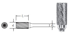 Carbide Cylinder Shape Bur (SA-14) Double Cut 3/16"
