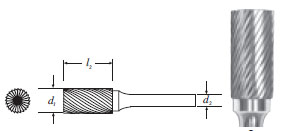 Carbide Cylinder Shape Bur (SA-51) Single Cut 1/4" (1/8" Shank)