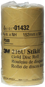 Stikit Gold Disc Roll, 6 Inch, P500A Grade 175/Roll