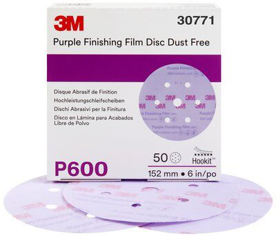 Purple Finishing Film Hookit Disc Dust-Free, 6 Inch, P600 Grade