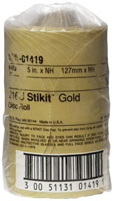 Stikit Gold Paper Disc Roll 216U, 5 Inch, 400 Grade 175/Roll