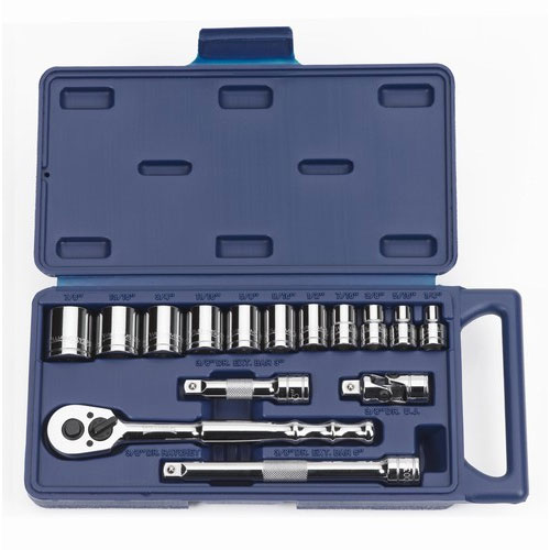 15 pc 3/8" Drive -Point SAE Shallow Socket and Drive Tool Set Co