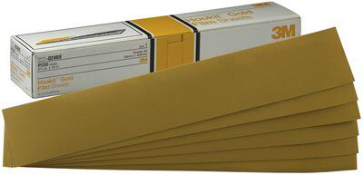 Hookit Gold Film File Sheet, 220 Grade, 2 3/4 Inches x 16 Inches