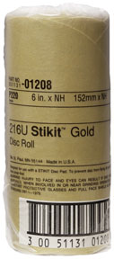 Stikit Gold Disc Roll, 6 Inch, P220A Grade 75/Roll