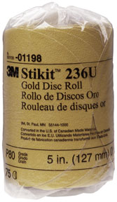 Stikit Gold Disc Roll, 5 Inch, P80A Grade 75/Roll