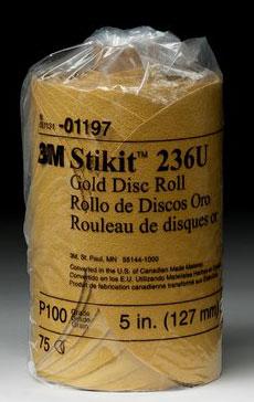 Stikit Gold Disc Roll, 5 Inch, P100A Grade 75/Roll