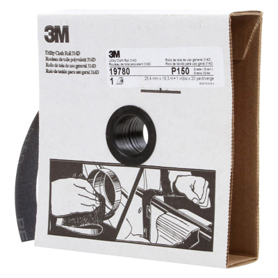 Utility Cloth Roll 314D, 1 Inch x 20 Yard P150 J-Weight