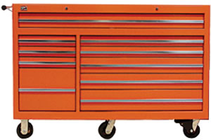 Value Series 56-Inch 10 Drawer Tool Cabinet (Orange)