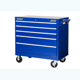 42" 5 Drawer Deep Industrial Tool Cabinet (Blue)